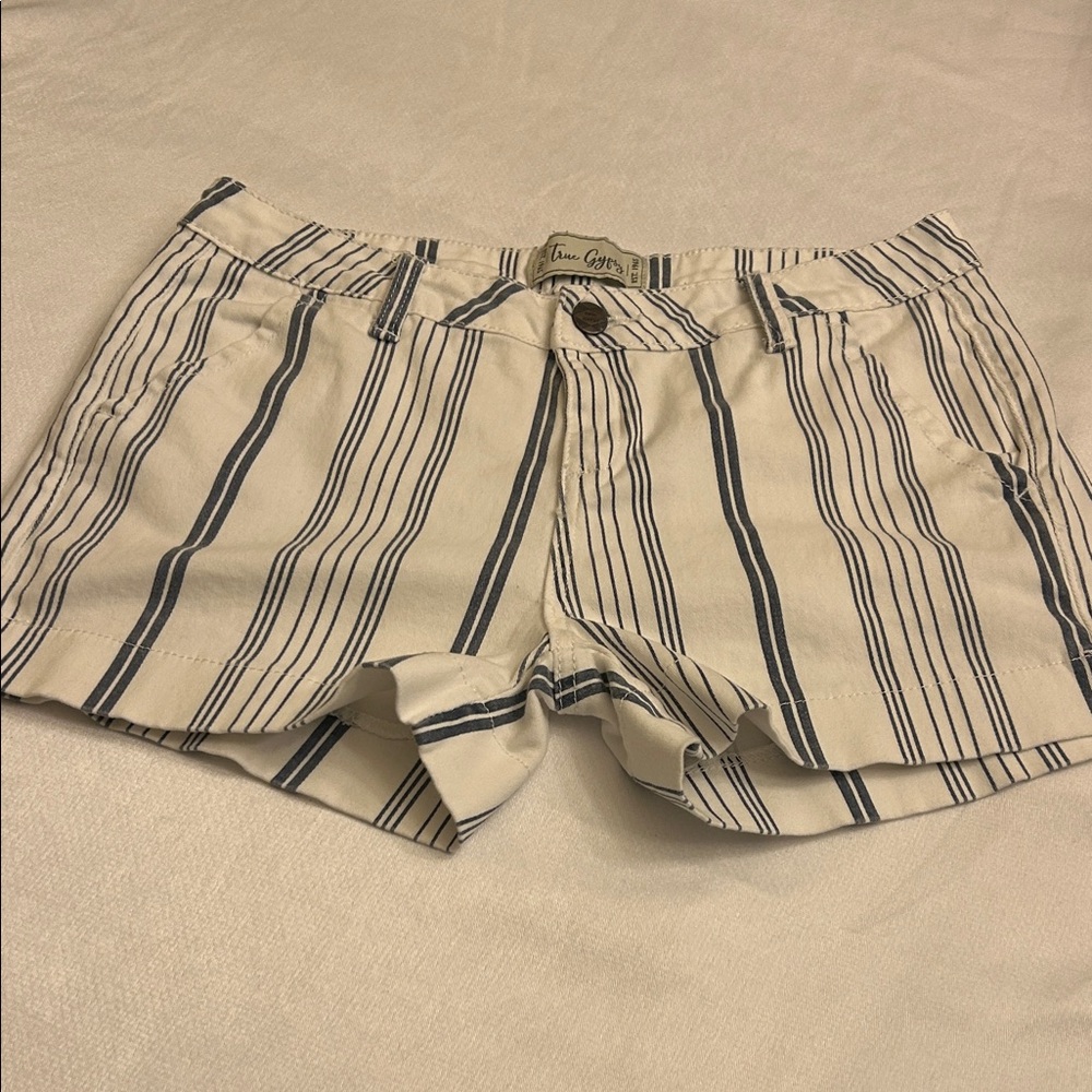 True Gypsy Striped Blue and White Shorts